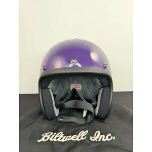 Biltwell Bonanza DOT Helmet White XL 61-62cm BH-BLK-FL-DOT Good Condition